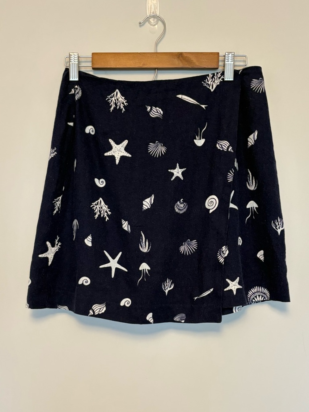 NEW A New Day Women's Linen Blend Skort Navy Print Size 12 - Picture 1 of 11